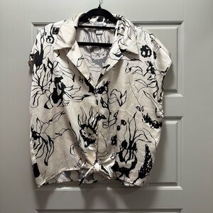 Rachel Zoe Black and White Button Down Shirt